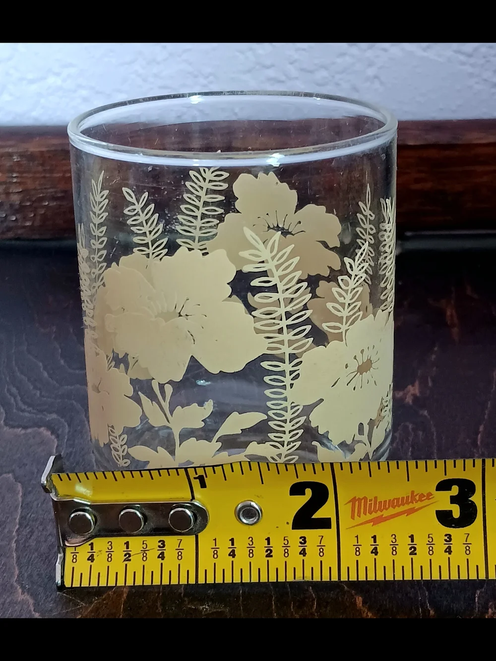 Vintage MCM Yellow Hibiscus And Fern Libbey Glass Pair